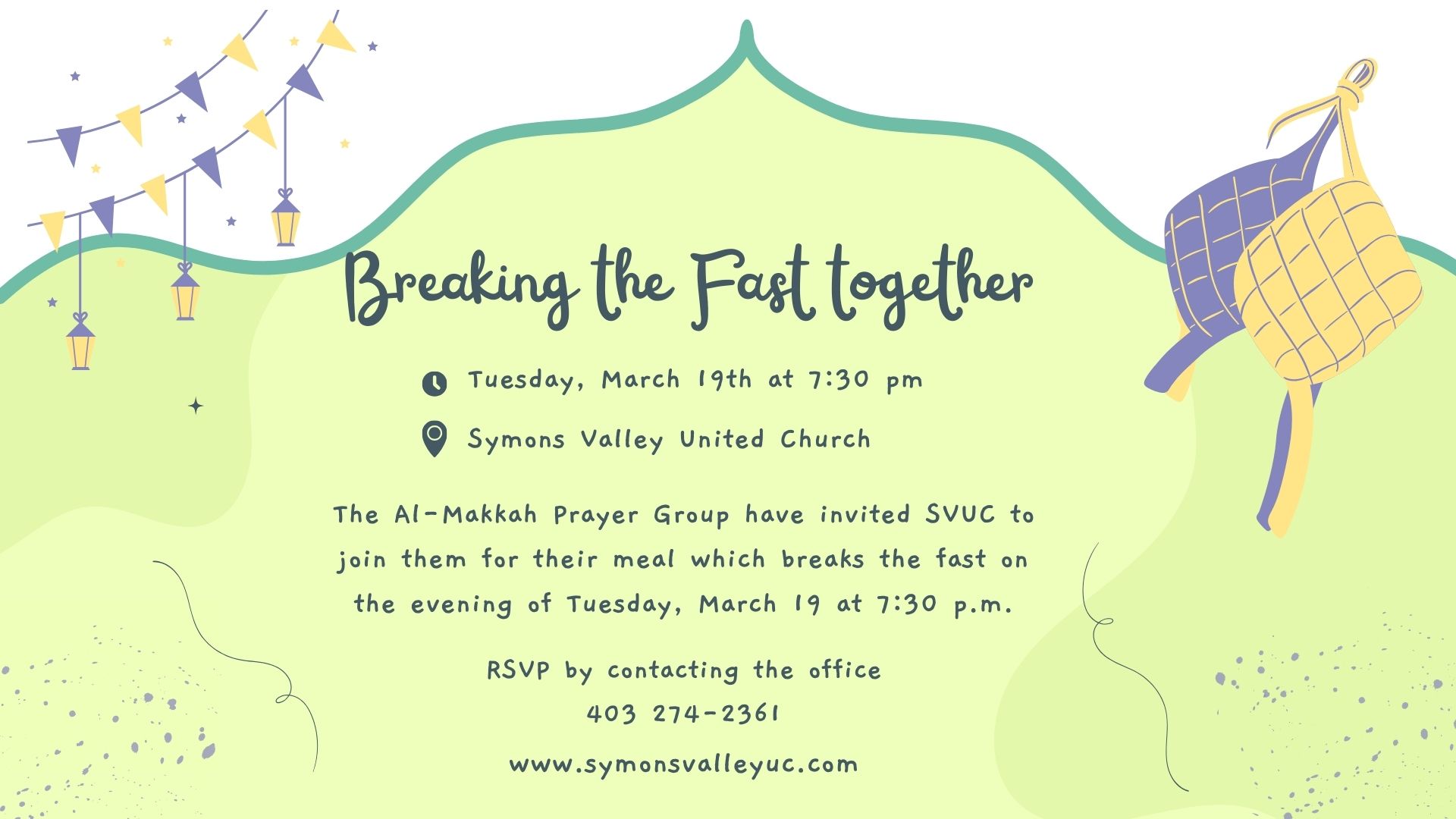 Break the Fast - Tuesday, March 19th 